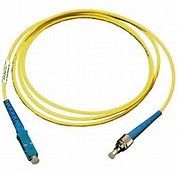 ST to SC Simplex Singlemode 9/125 μm Fiber Optic Patch Cord with Yellow PVC Jacket for Reliable Optical Connectivity
