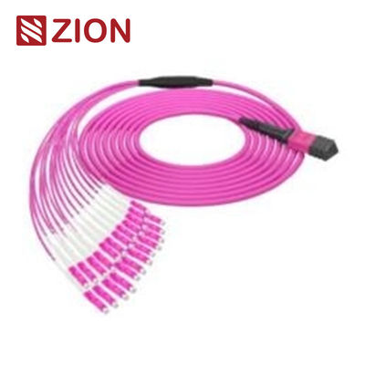 24 Fibers OM4 MPO-LC Harness Cable 2.0mm Straight for High-Density Data Centers