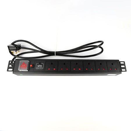 1.5U Thickness 6 Way Cabinet PDU with Overload Protection and 3D Light for Data Centers