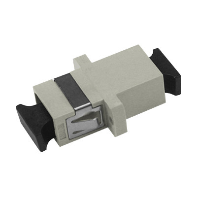 SC MM SX Adapter With Flange Fiber Optic Adapter / Coupler