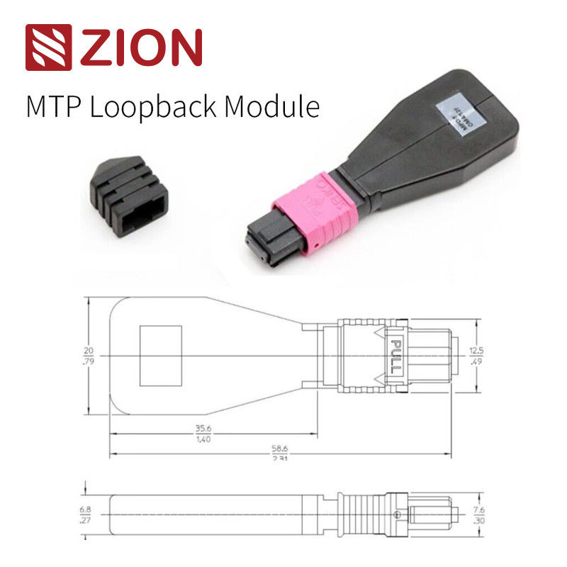 12 Fibers MTP OM4 Fiber Optic Loopback Module for 40/100G Network Testing