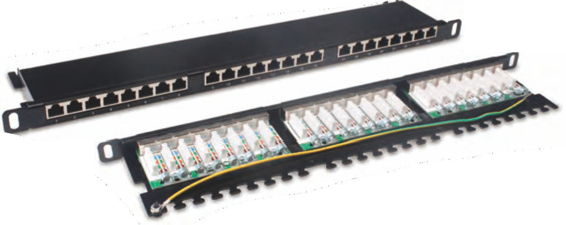 0.5U 24 Ports Patch Panel for Rack Mount - Cat5e/Cat6/Cat6A Compatible Data Center Accessories